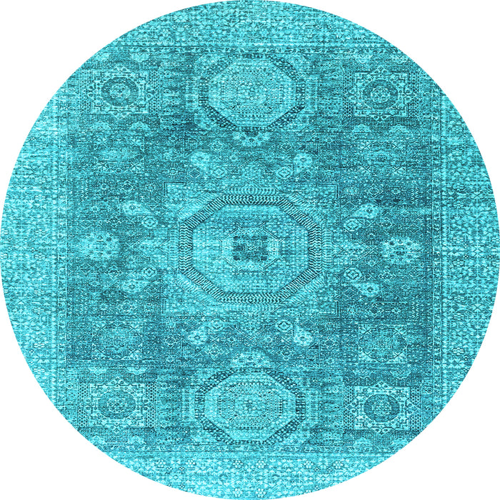 Round Machine Washable Abstract Light Blue Modern Rug, wshabs2337lblu
