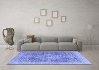 Machine Washable Abstract Blue Modern Rug, wshabs2337blu