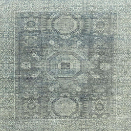 Square Machine Washable Abstract Grey Gray Rug, wshabs2337
