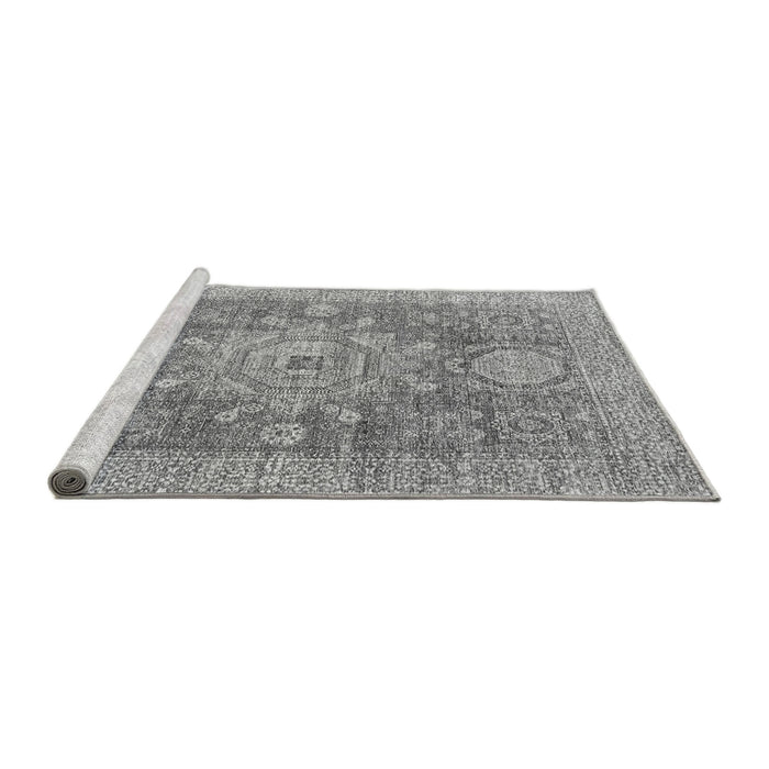Sideview of Machine Washable Abstract Gray Modern Rug, wshabs2337gry