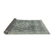Sideview of Abstract Ash Gray Modern Rug, abs2338