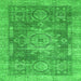 Square Abstract Green Modern Rug, abs2338grn