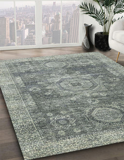 Abstract Ash Gray Modern Rug in Family Room, abs2338