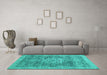 Machine Washable Abstract Turquoise Modern Area Rugs in a Living Room,, wshabs2338turq