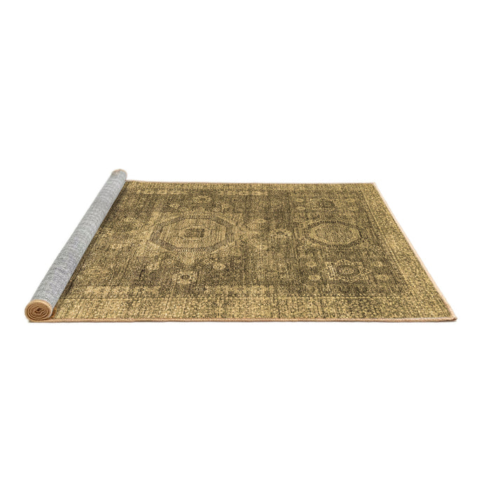 Sideview of Machine Washable Abstract Brown Modern Rug, wshabs2338brn