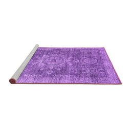 Sideview of Machine Washable Abstract Purple Modern Area Rugs, wshabs2338pur