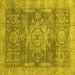 Square Machine Washable Abstract Yellow Modern Rug, wshabs2338yw