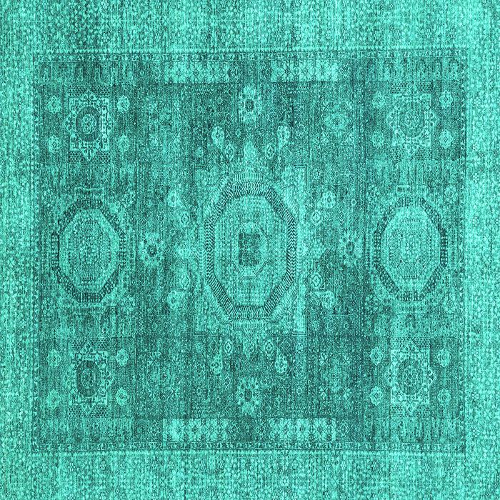 Square Machine Washable Abstract Turquoise Modern Area Rugs, wshabs2338turq