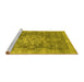 Sideview of Machine Washable Abstract Yellow Modern Rug, wshabs2338yw