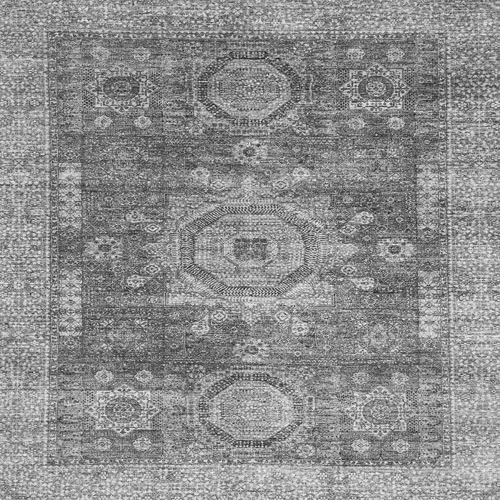 Square Machine Washable Abstract Gray Modern Rug, wshabs2338gry
