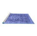 Sideview of Machine Washable Abstract Blue Modern Rug, wshabs2338blu