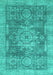 Machine Washable Abstract Turquoise Modern Area Rugs, wshabs2338turq