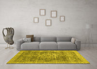 Machine Washable Abstract Yellow Modern Rug, wshabs2338yw