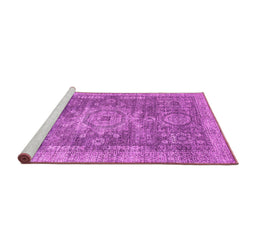 Sideview of Machine Washable Abstract Pink Modern Rug, wshabs2338pnk