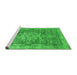 Sideview of Machine Washable Abstract Green Modern Area Rugs, wshabs2338grn