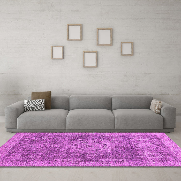 Machine Washable Abstract Pink Modern Rug in a Living Room, wshabs2338pnk