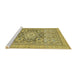 Sideview of Machine Washable Abstract Gen Brown Yellow Rug, wshabs2339