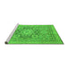 Sideview of Machine Washable Abstract Green Modern Area Rugs, wshabs2339grn