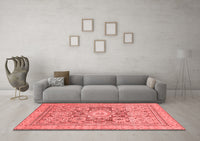 Machine Washable Abstract Red Modern Rug, wshabs2339red