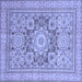 Square Abstract Blue Modern Rug, abs2339blu