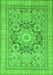 Machine Washable Abstract Green Modern Area Rugs, wshabs2339grn