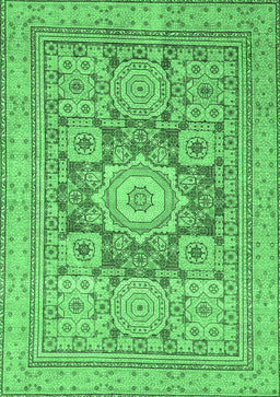 Abstract Emerald Green Modern Rug, abs2339emgrn