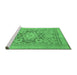 Sideview of Machine Washable Abstract Emerald Green Modern Area Rugs, wshabs2339emgrn