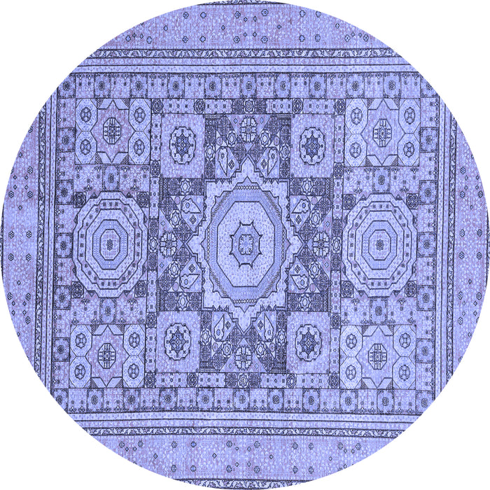 Round Abstract Blue Modern Rug, abs2339blu