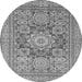 Round Abstract Gray Modern Rug, abs2339gry