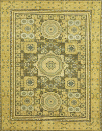 Machine Washable Abstract Gen Brown Yellow Rug, wshabs2339