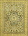 Machine Washable Abstract Gen Brown Yellow Rug, wshabs2339