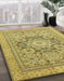 Abstract Golden Brown Yellow Modern Rug in Family Room, abs2339