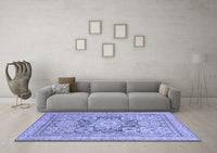 Machine Washable Abstract Blue Modern Rug, wshabs2339blu