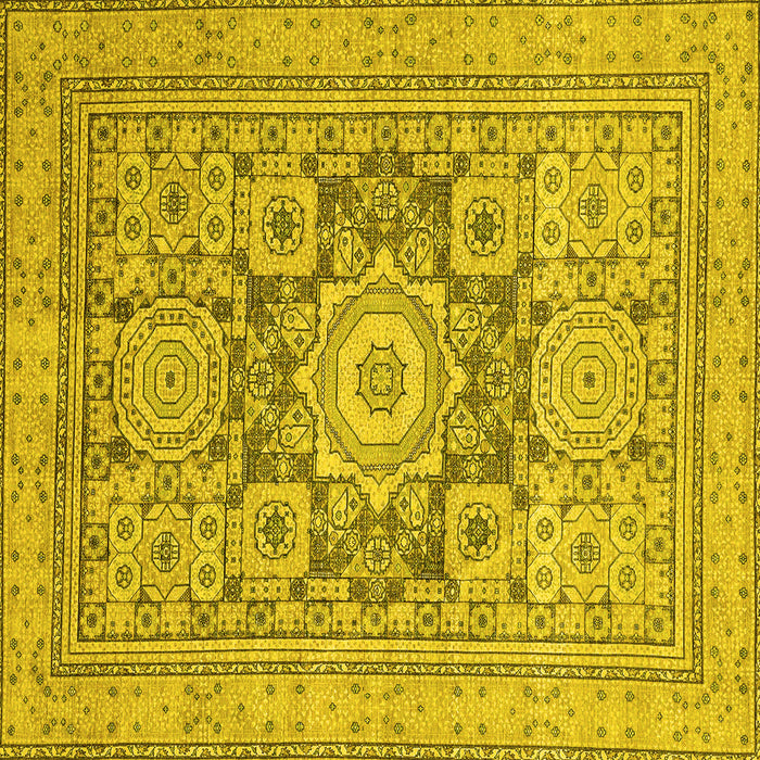 Square Machine Washable Abstract Yellow Modern Rug, wshabs2339yw