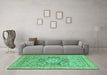 Machine Washable Abstract Turquoise Modern Area Rugs in a Living Room,, wshabs2339turq