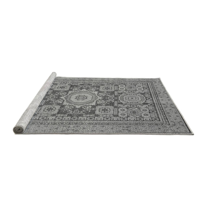 Sideview of Machine Washable Abstract Gray Modern Rug, wshabs2339gry