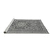 Sideview of Machine Washable Abstract Gray Modern Rug, wshabs2339gry