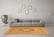 Machine Washable Abstract Orange Modern Area Rugs in a Living Room, wshabs2339org