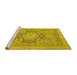 Sideview of Machine Washable Abstract Yellow Modern Rug, wshabs2339yw