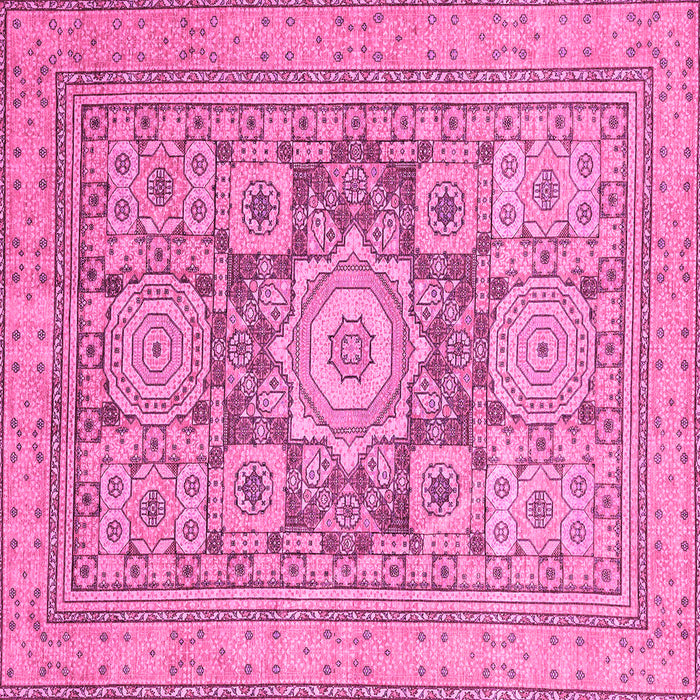 Square Machine Washable Abstract Pink Modern Rug, wshabs2339pnk