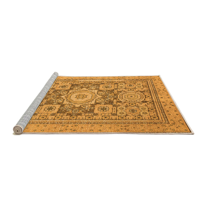 Sideview of Machine Washable Abstract Orange Modern Area Rugs, wshabs2339org
