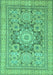 Machine Washable Abstract Turquoise Modern Area Rugs, wshabs2339turq