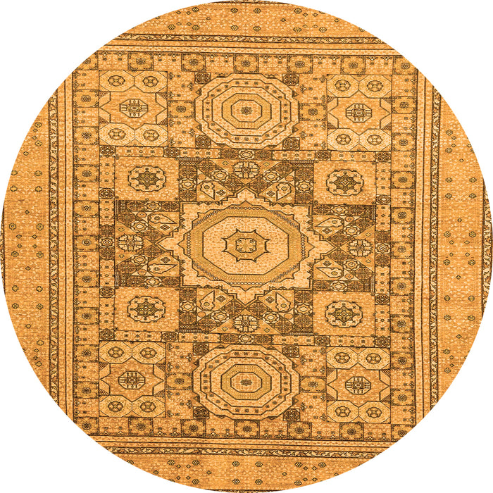 Round Abstract Orange Modern Rug, abs2339org