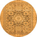 Round Abstract Orange Modern Rug, abs2339org