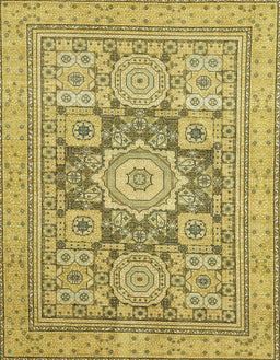 Abstract Golden Brown Yellow Modern Rug, abs2339