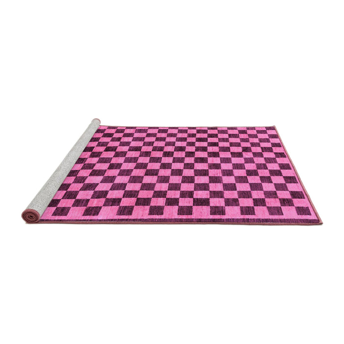 Sideview of Machine Washable Checkered Purple Modern Area Rugs, wshabs233pur