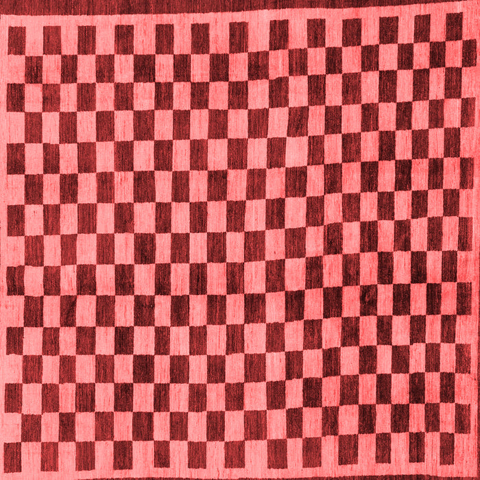 Machine Washable Checkered Red Modern Rug, wshabs233red