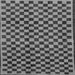 Square Machine Washable Checkered Gray Modern Rug, wshabs233gry