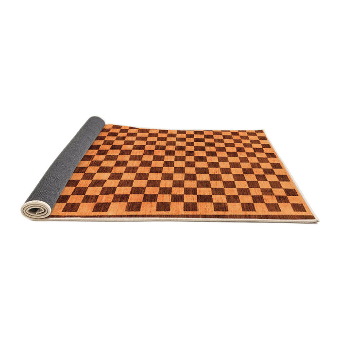 Sideview of Checkered Orange Modern Rug, abs233org