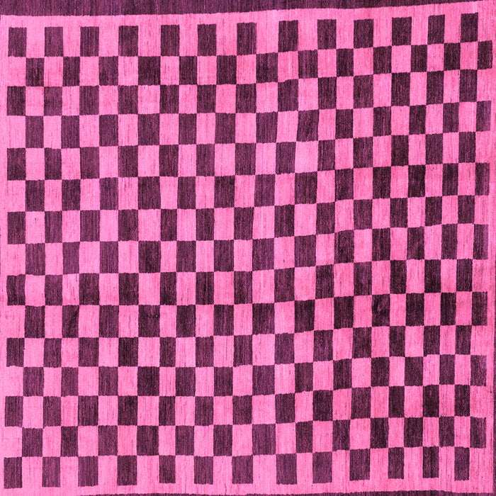Square Machine Washable Checkered Purple Modern Area Rugs, wshabs233pur